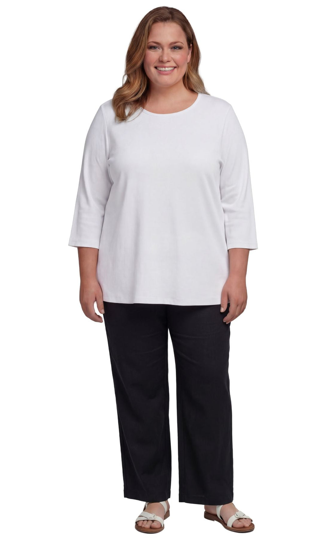 3/4 Sleeve Scoop Neck Top