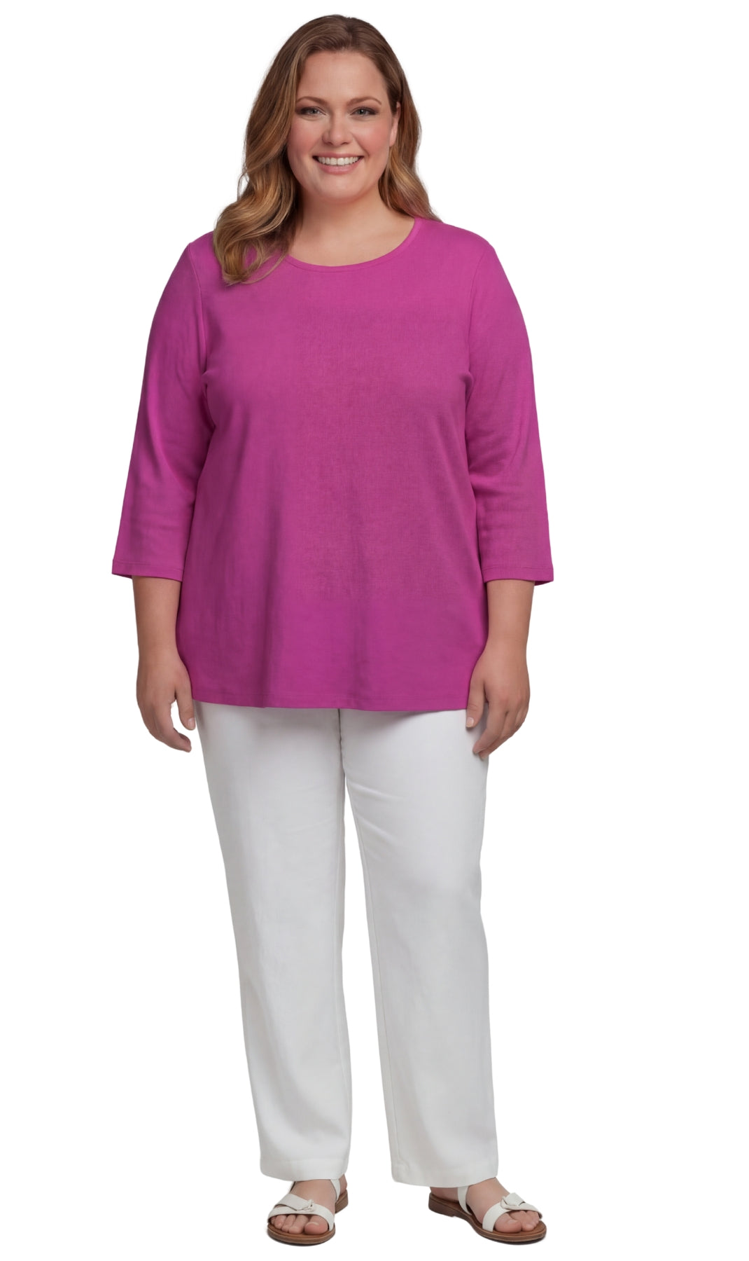 3/4 Sleeve Scoop Neck Top