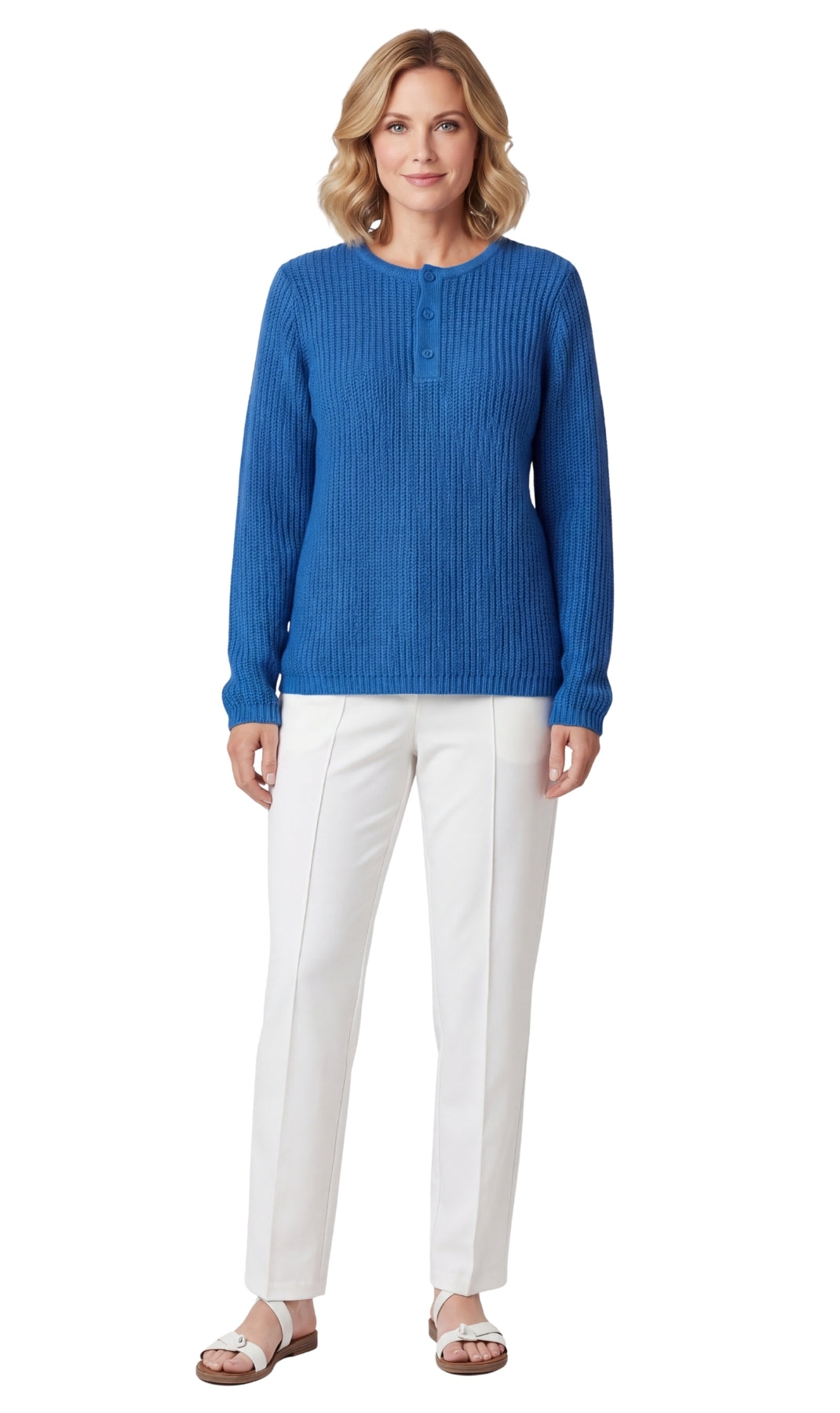 Chunky Knit Henley Sweater