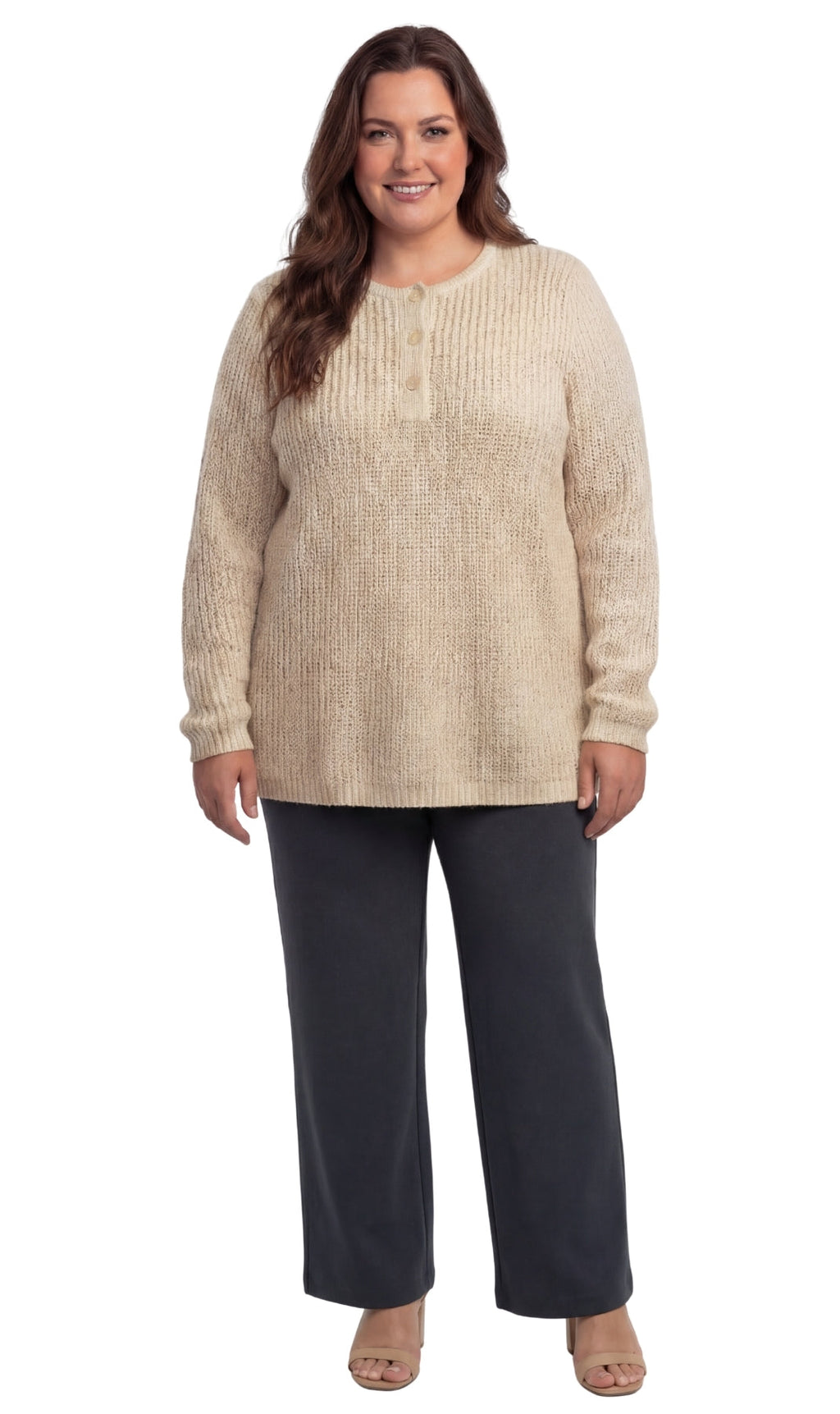 Chunky Knit Henley Sweater