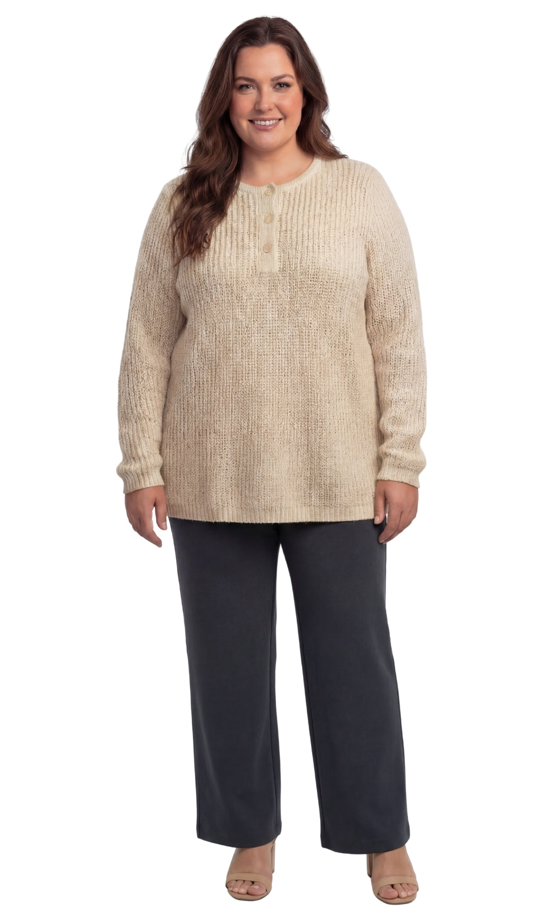 Chunky Knit Henley Sweater