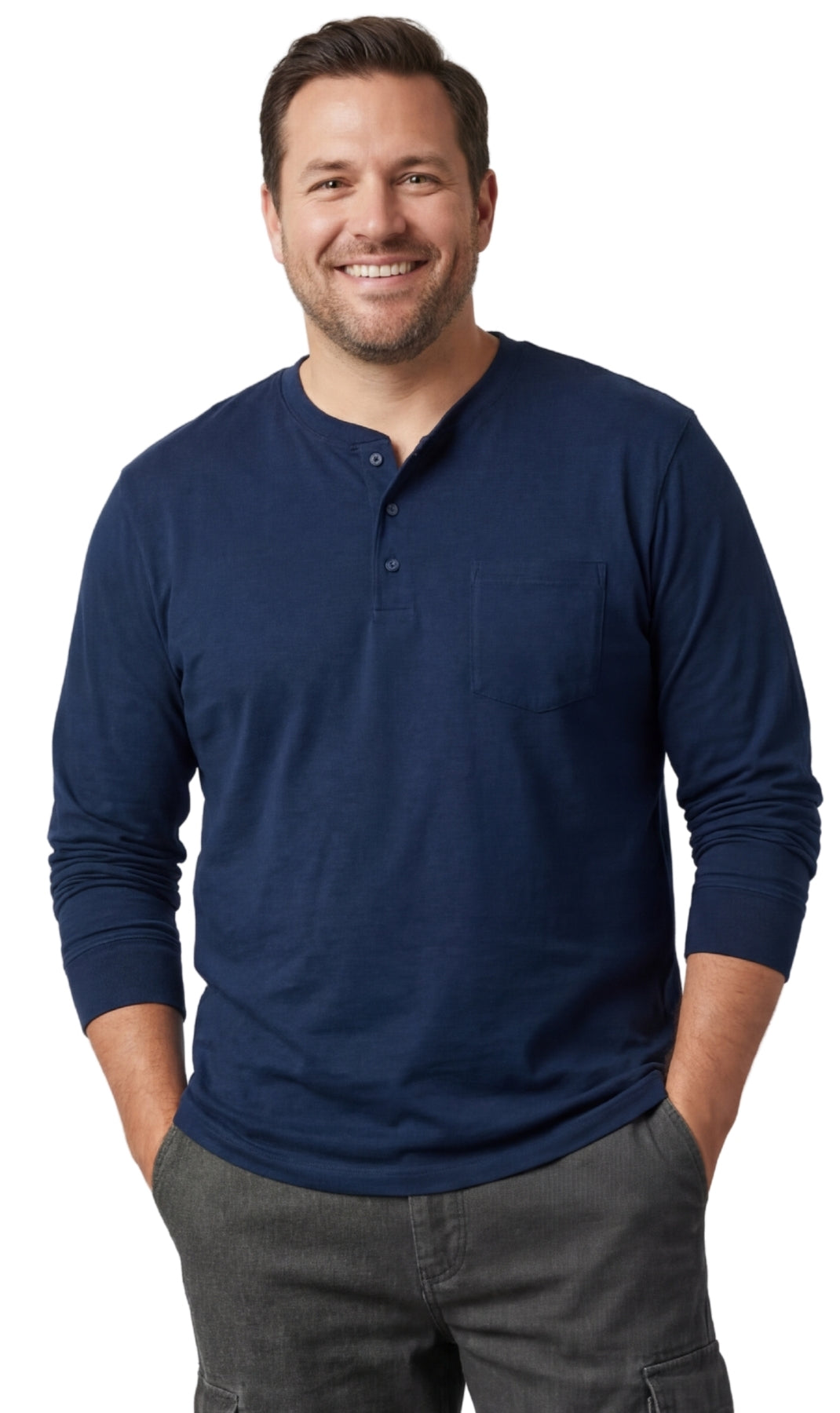 Men's Long Sleeve Henley Shirt