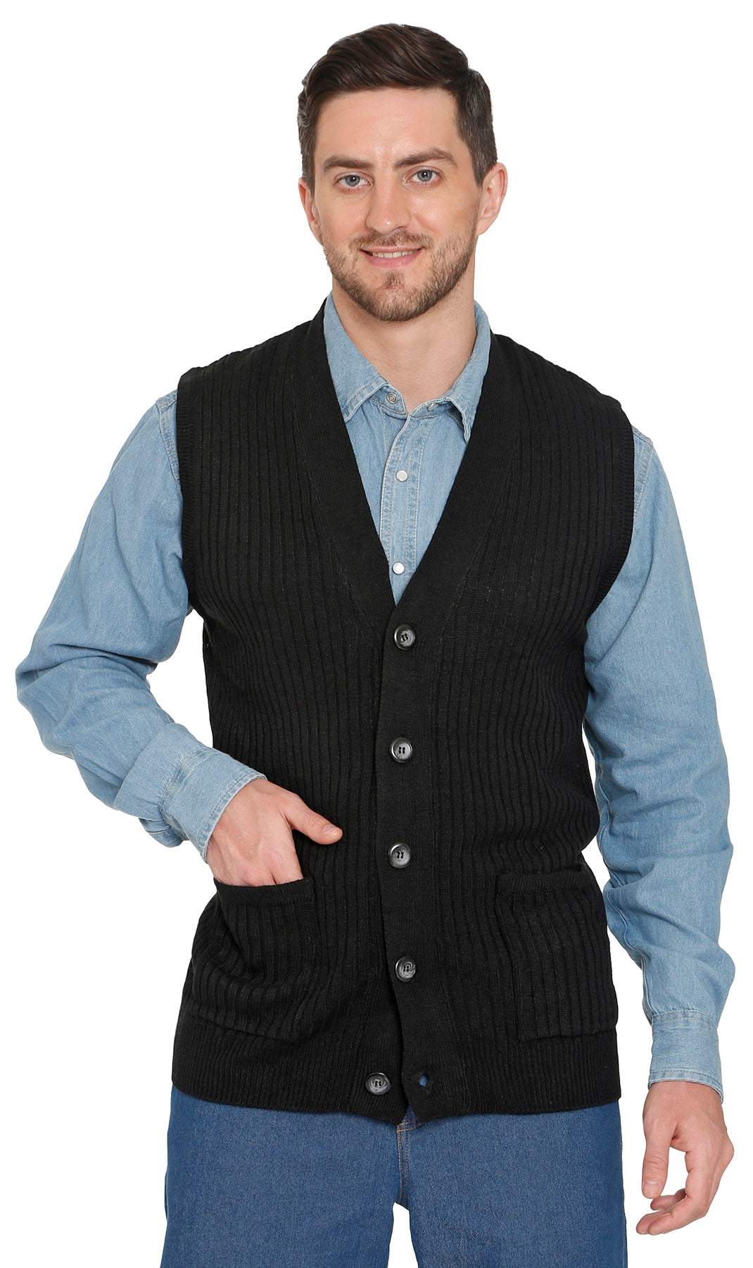 Men's Ribbed Knit Sweater Vest