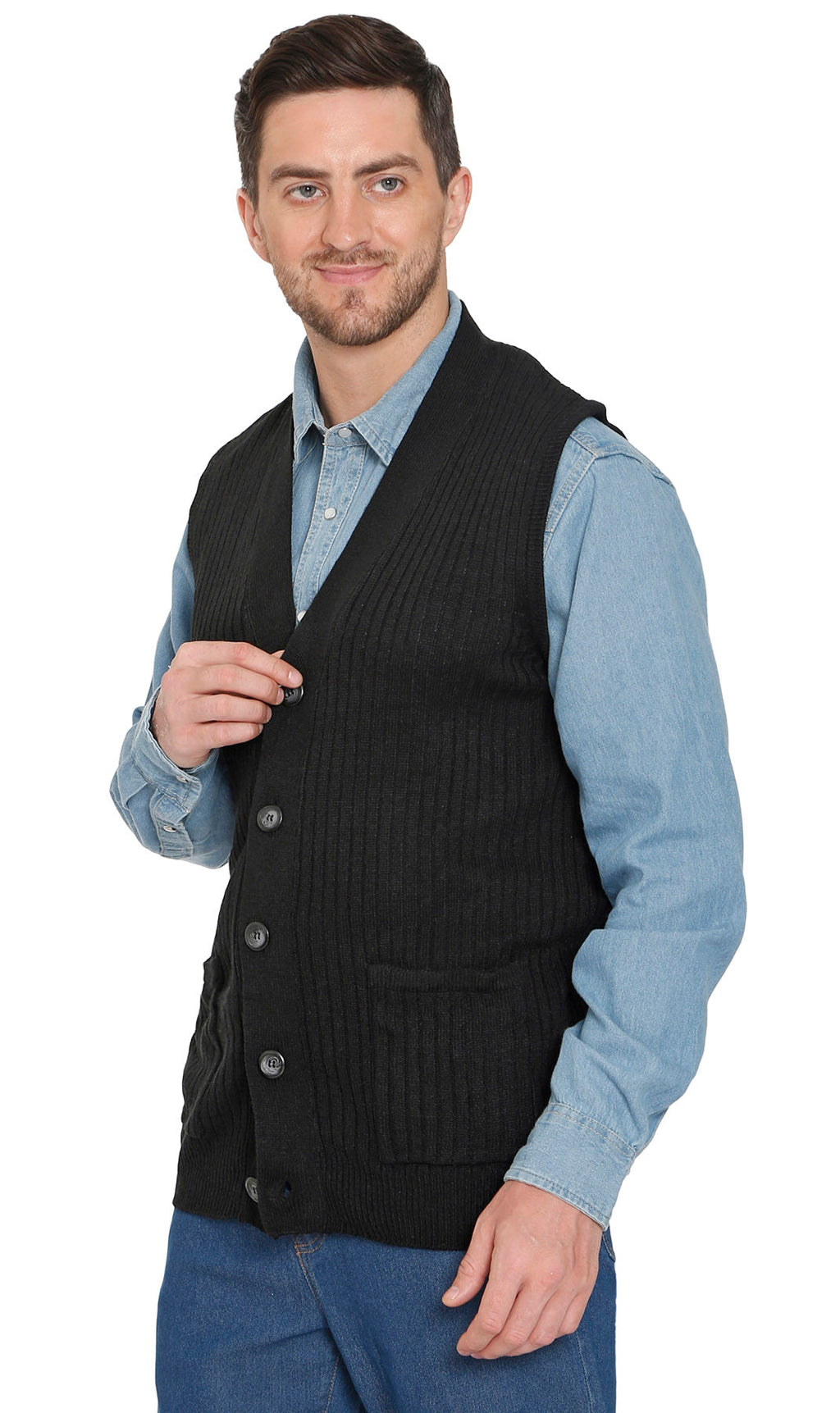 Men's Ribbed Knit Sweater Vest