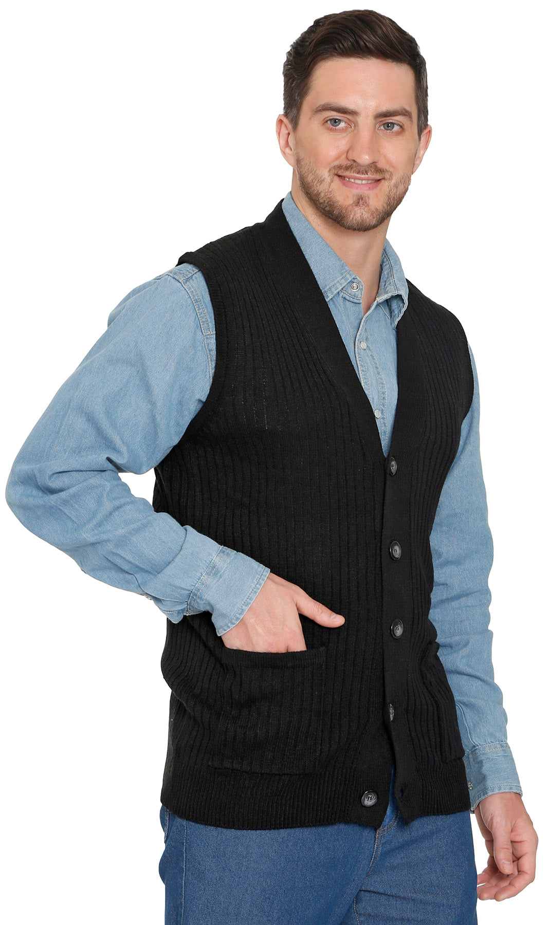 Men's Ribbed Knit Sweater Vest