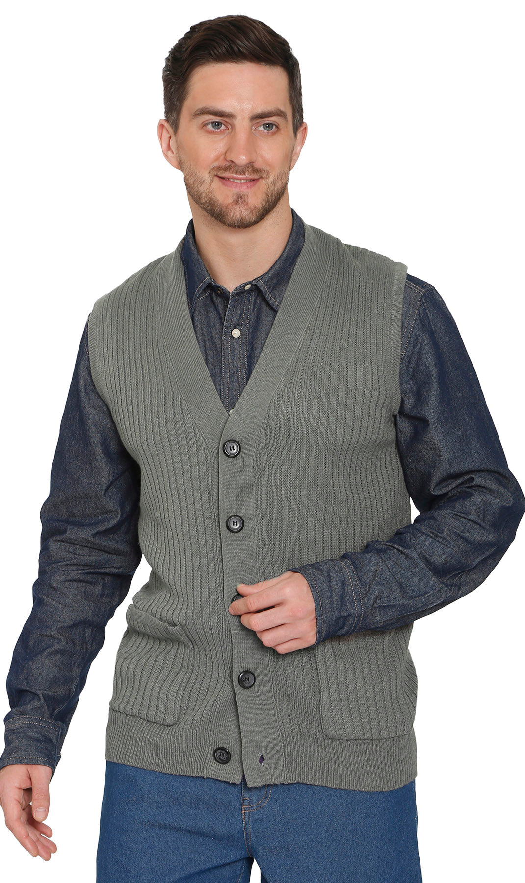 Men's Ribbed Knit Sweater Vest