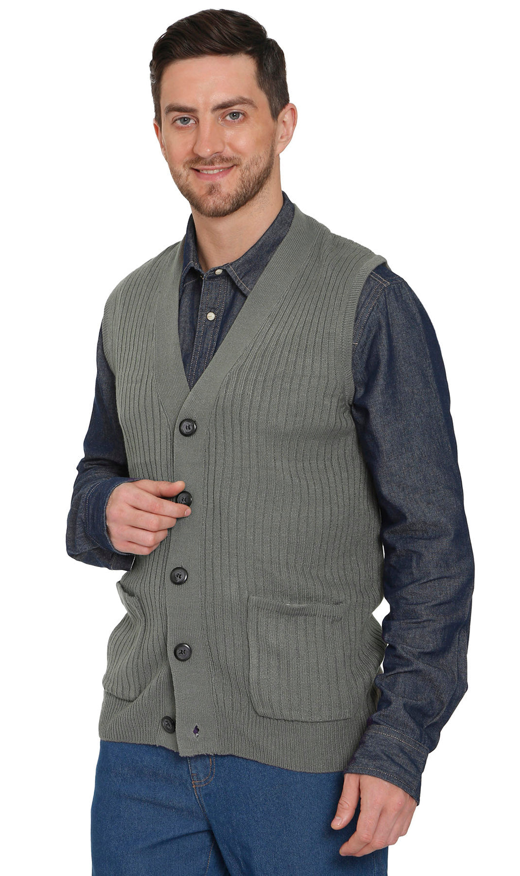 Men's Ribbed Knit Sweater Vest