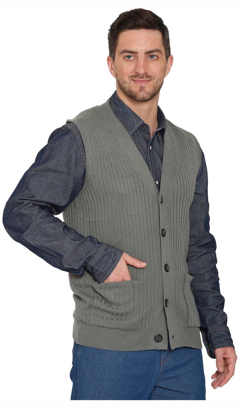 Men's Ribbed Knit Sweater Vest