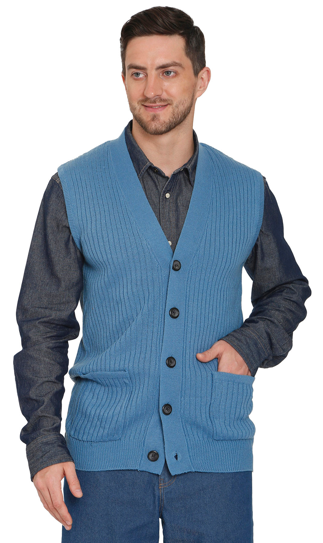 Men's Ribbed Knit Sweater Vest