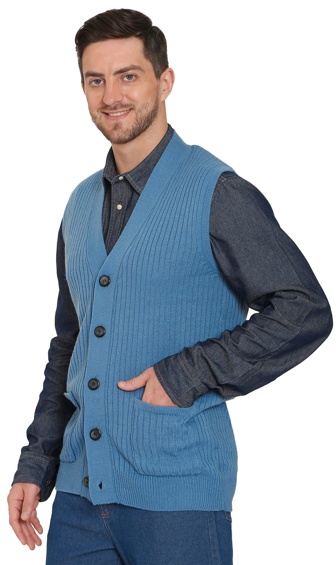 Men's Ribbed Knit Sweater Vest