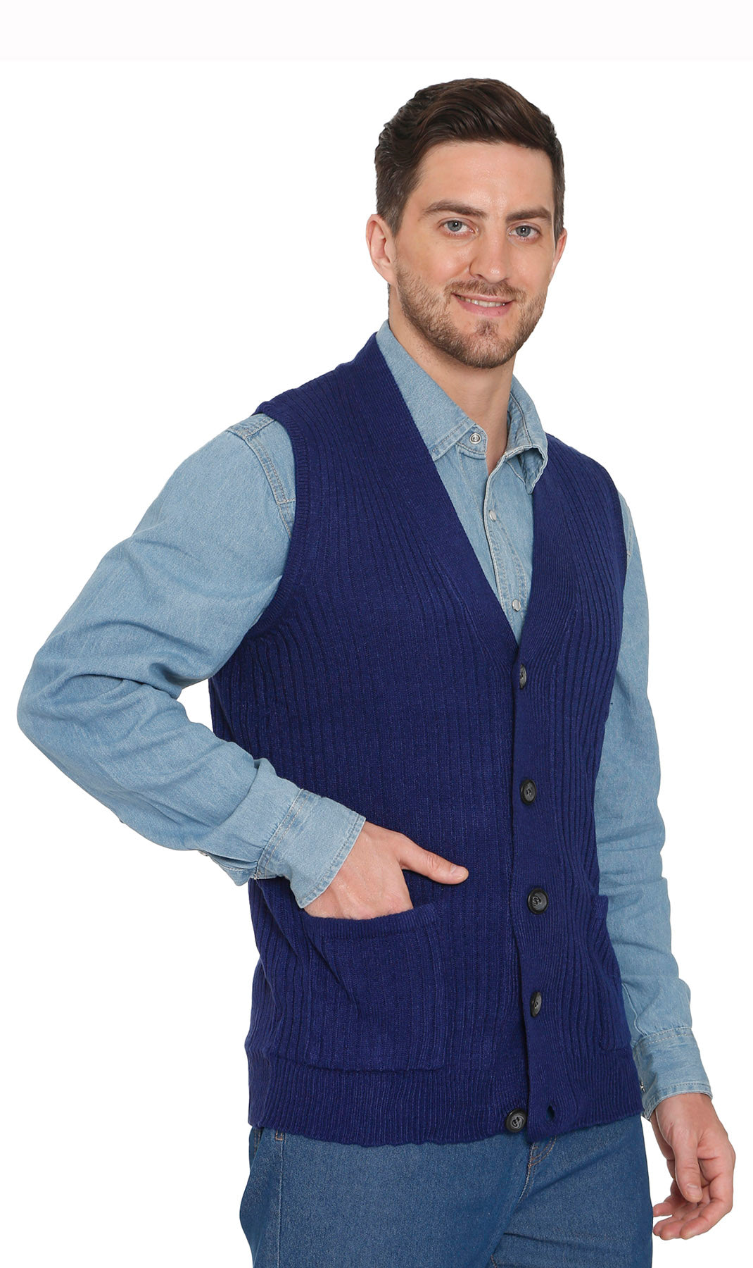 Men's Ribbed Knit Sweater Vest