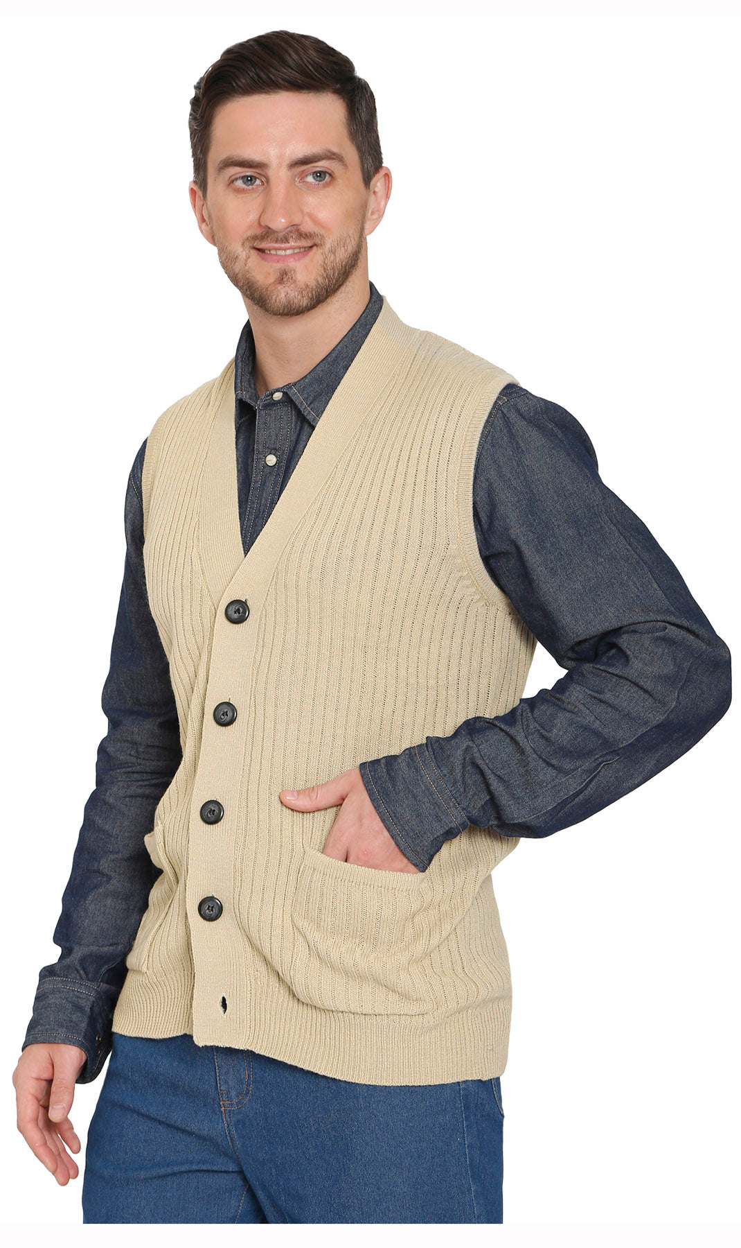 Men's Ribbed Knit Sweater Vest
