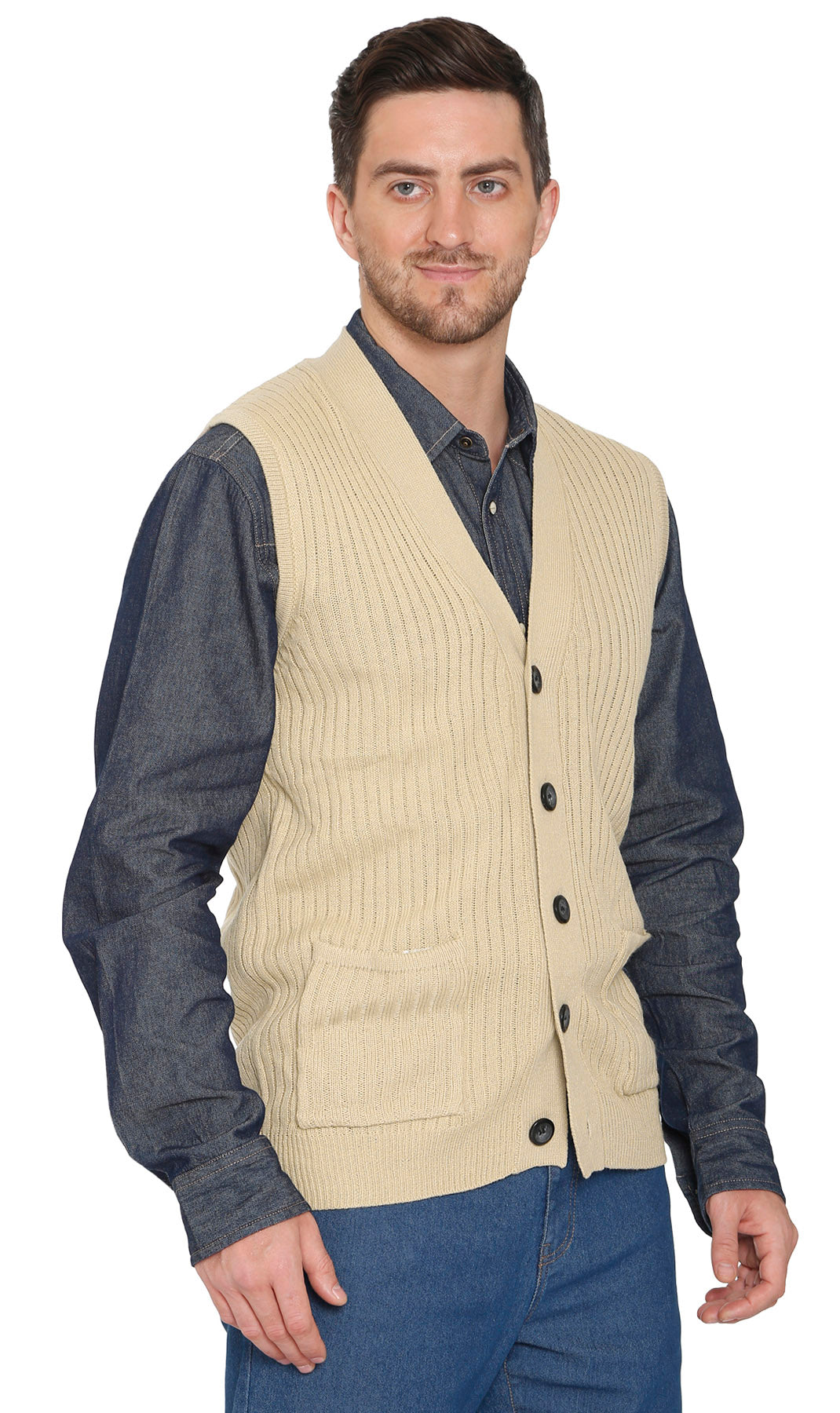 Men's Ribbed Knit Sweater Vest
