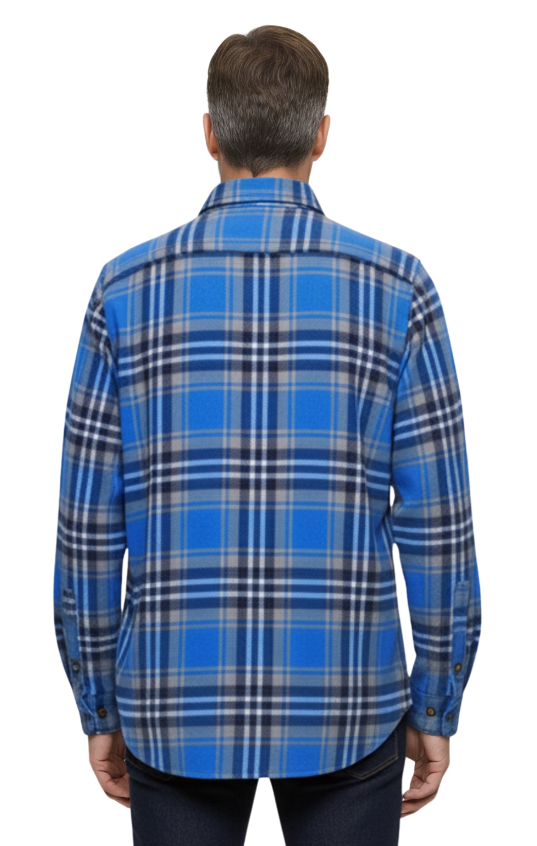 Men's Heathered Fleece Overshirt with Chest Pockets