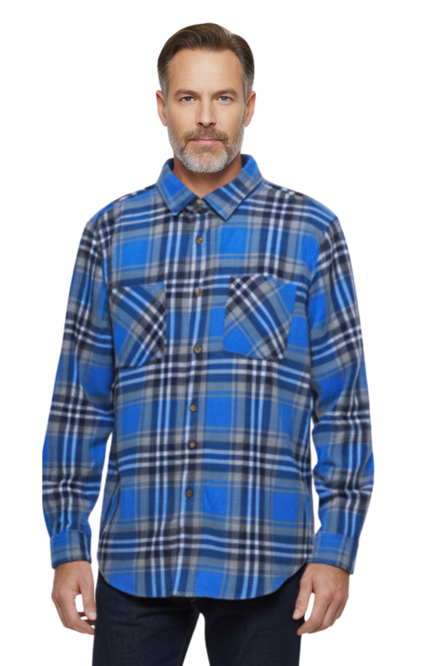 Men's Heathered Fleece Overshirt with Chest Pockets