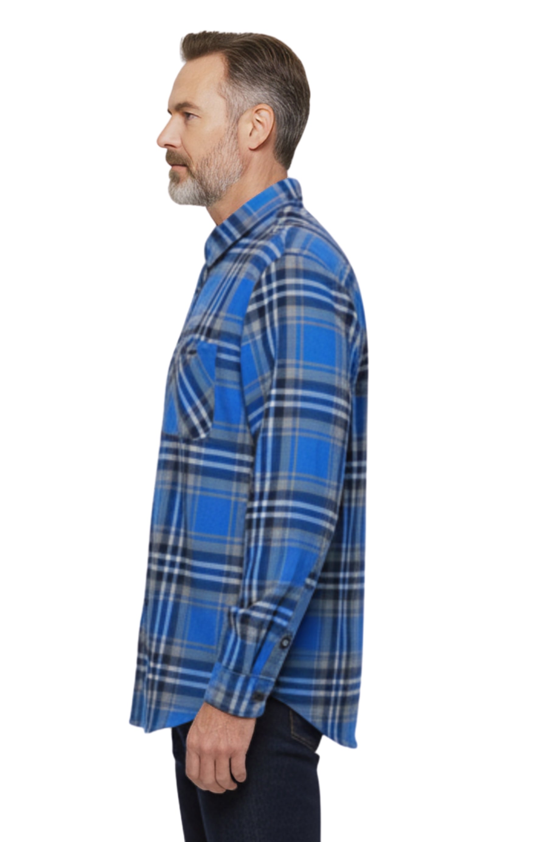 Men's Heathered Fleece Overshirt with Chest Pockets