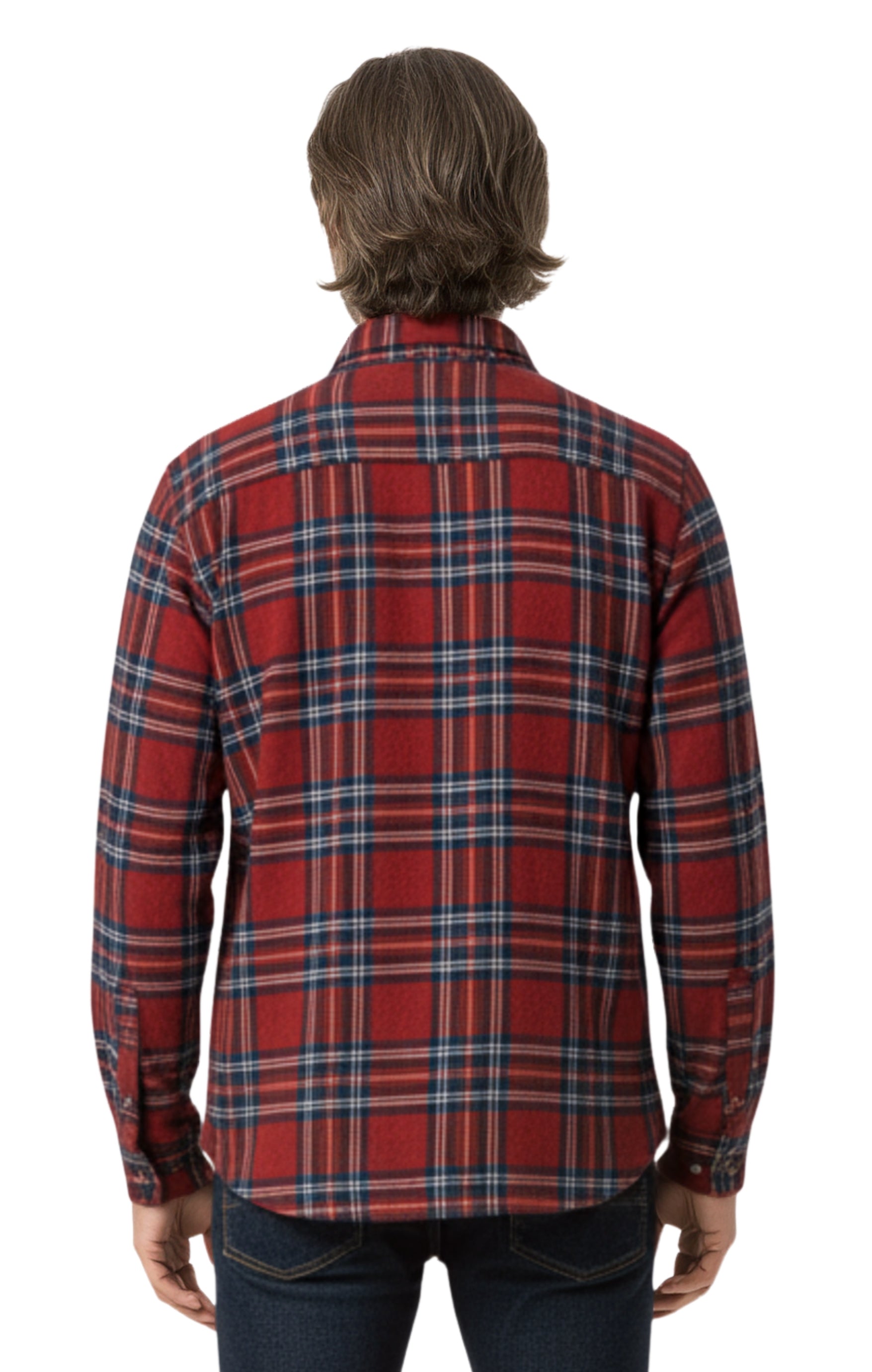 Men's Heathered Fleece Overshirt with Chest Pockets