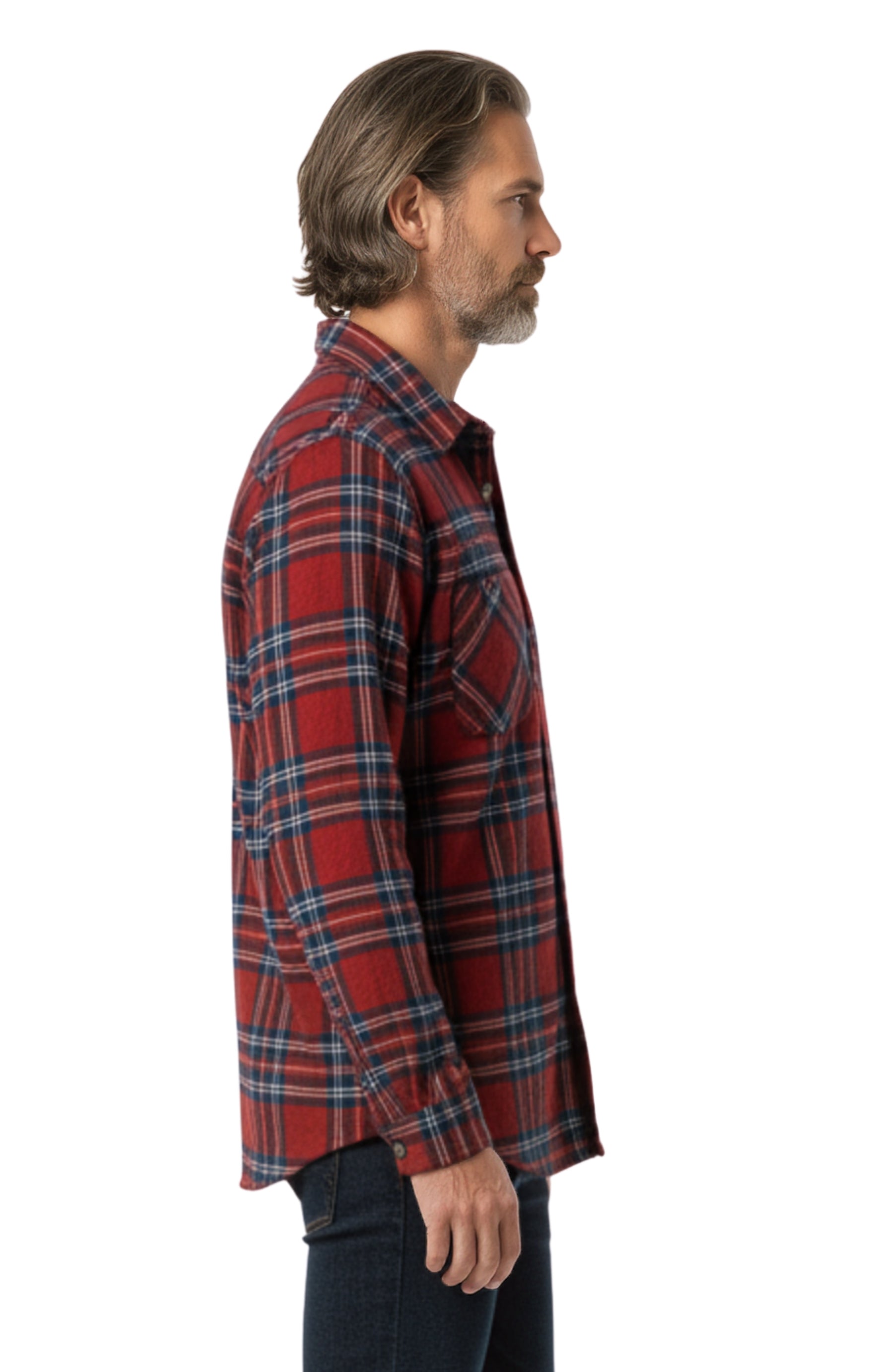 Men's Heathered Fleece Overshirt with Chest Pockets