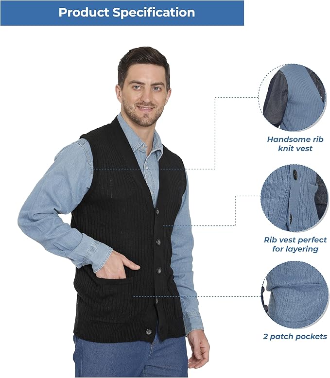 Men's Ribbed Knit Sweater Vest