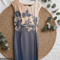 Floral Ombré Belted Midi Dress