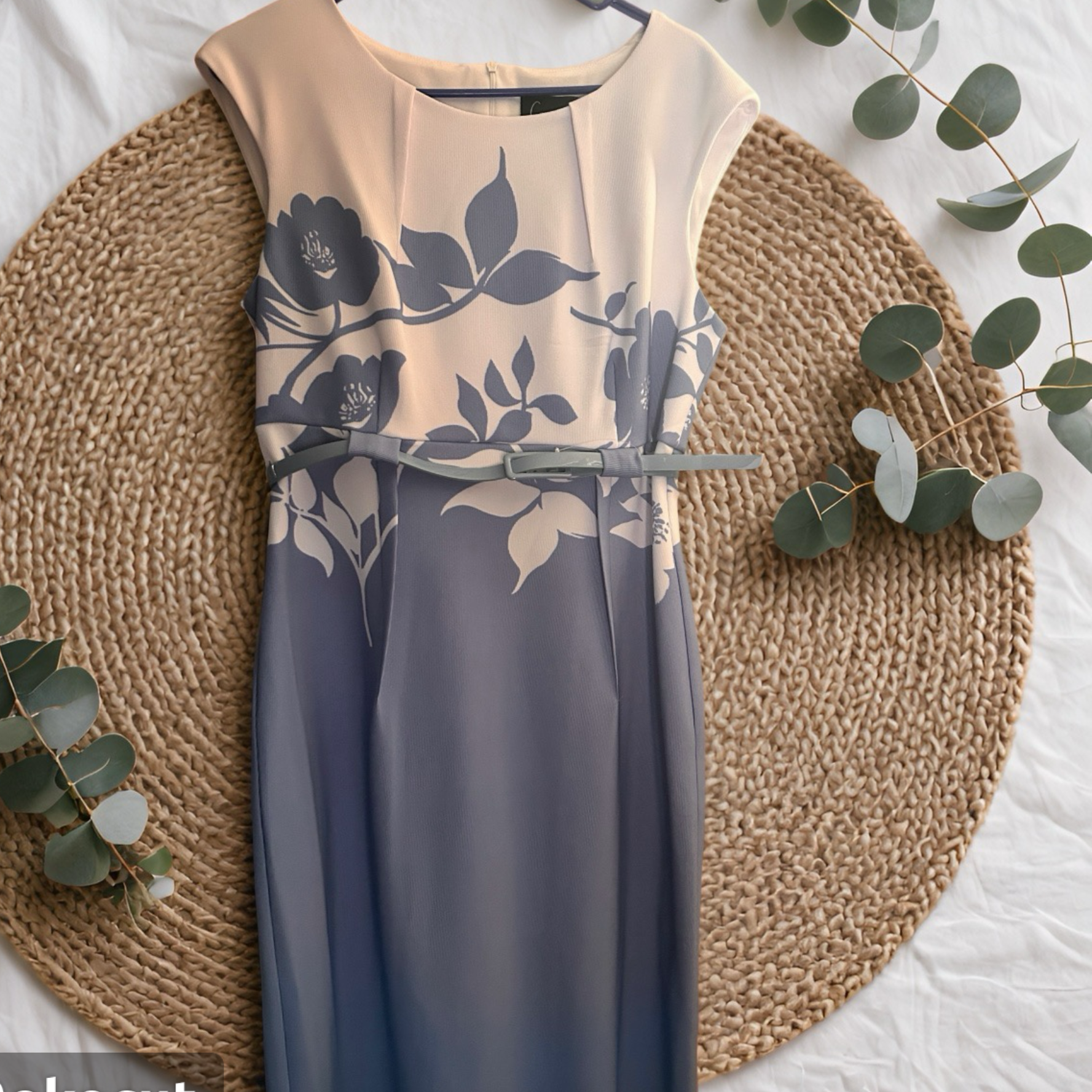 Floral Ombré Belted Midi Dress