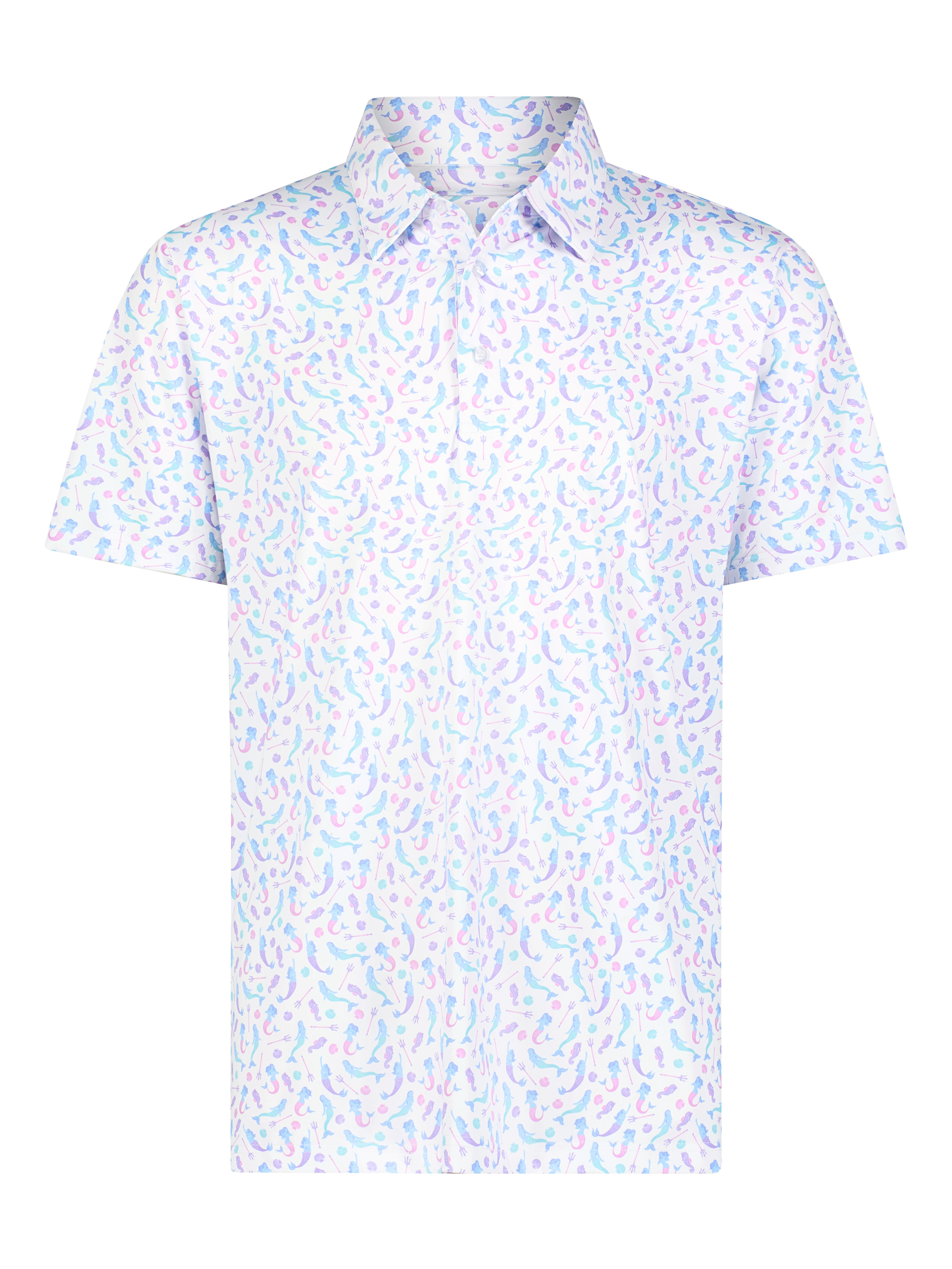 Mermaid Print Polo Shirt