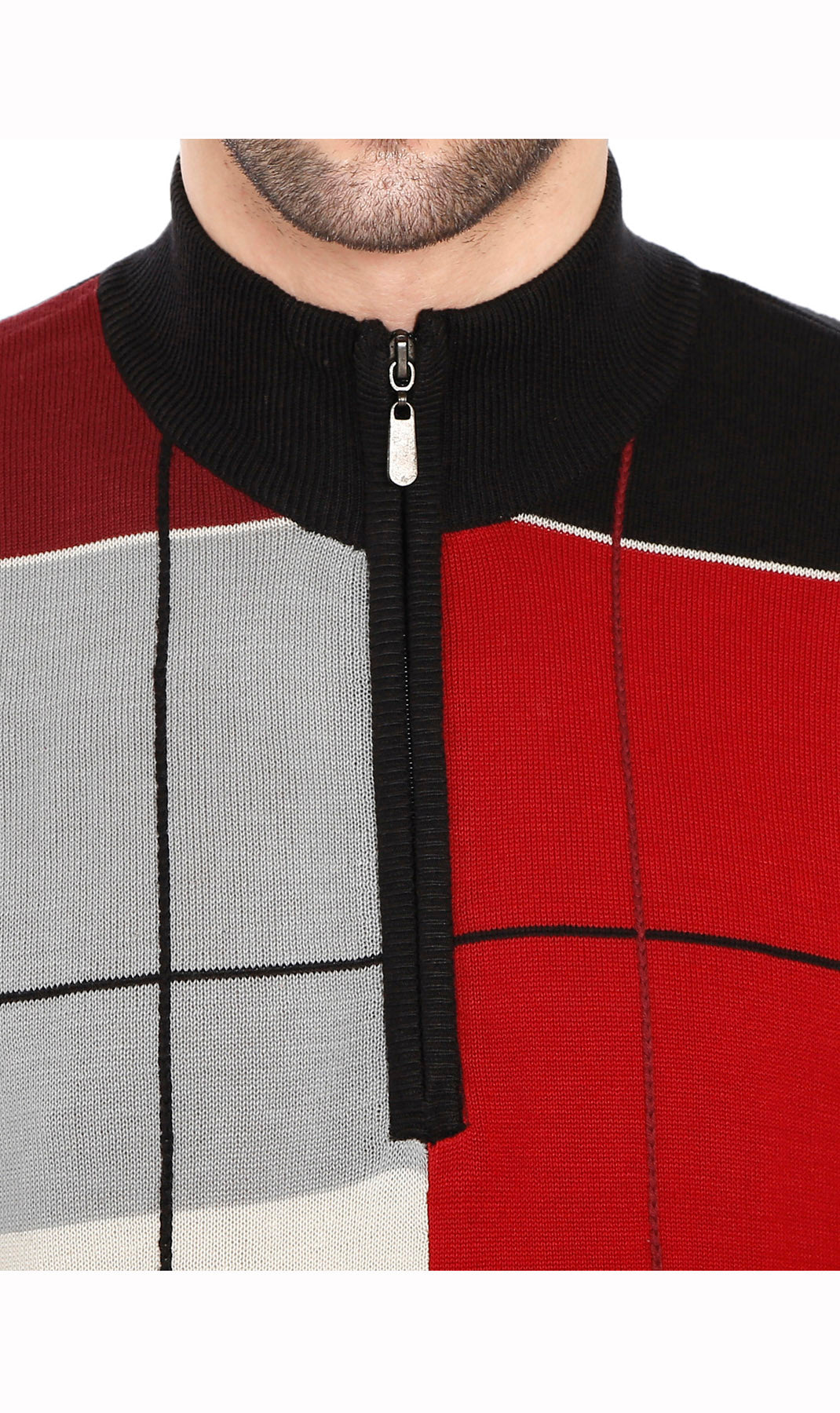 Men's Colorblock Quarter-Zip Sweater