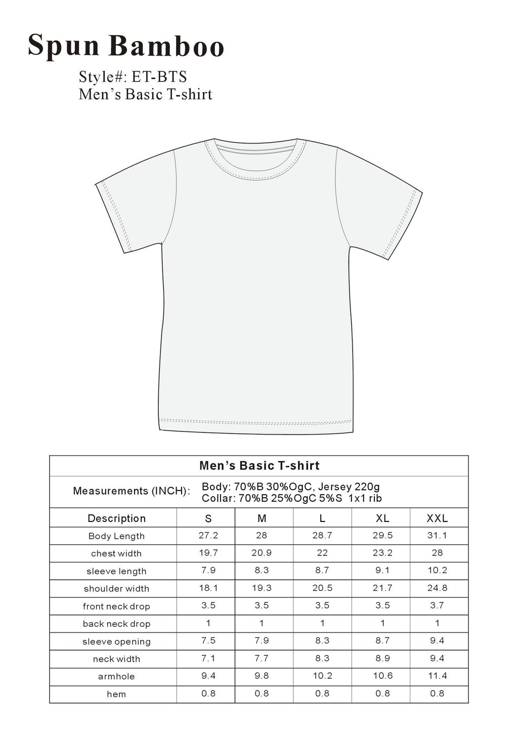 Spun Bamboo Men's Basic T-Shirt