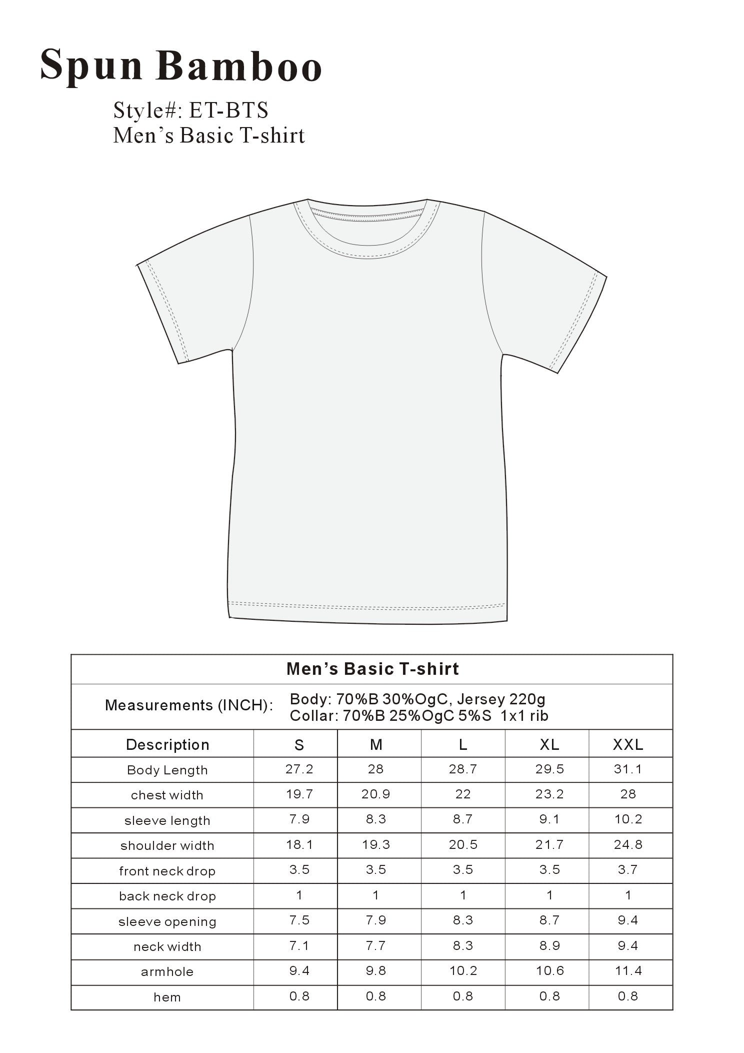 Spun Bamboo Men's Basic T-Shirt
