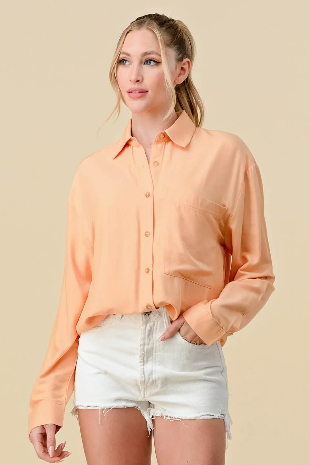 Basic Collared Button-Down Shirt