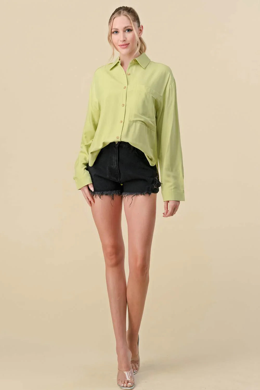 Basic Collared Button-Down Shirt