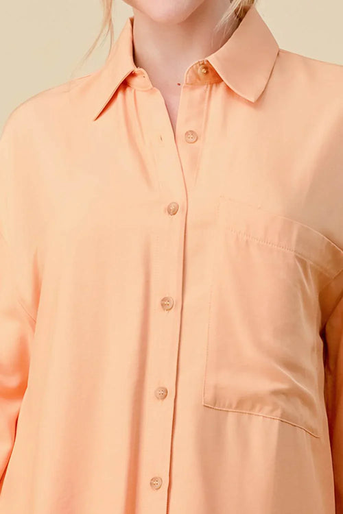 Basic Collared Button-Down Shirt