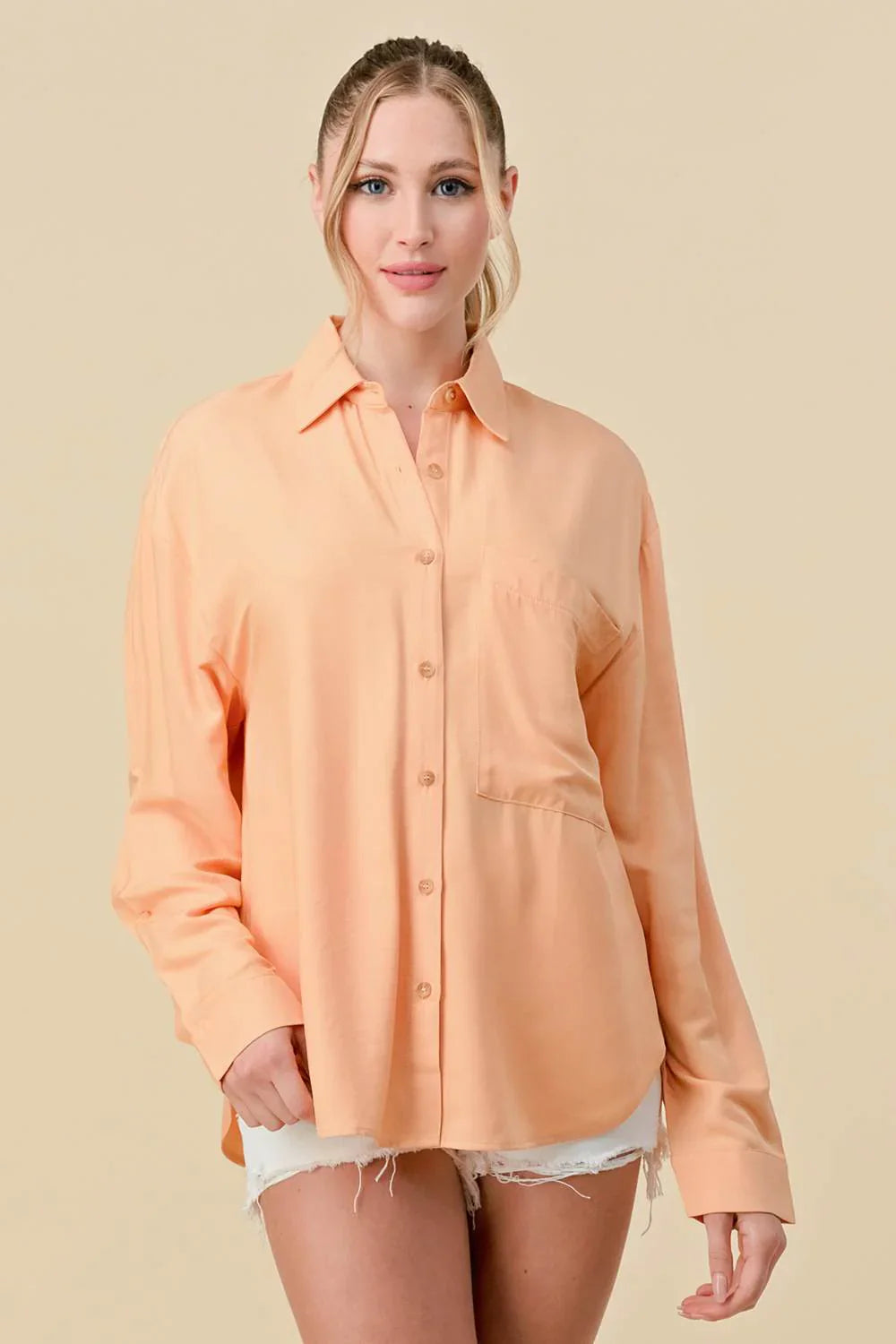 Basic Collared Button-Down Shirt