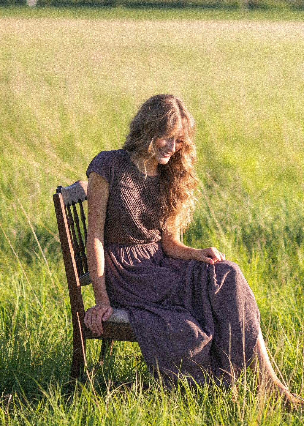 Crochet Bodice Tiered Maxi Dress
