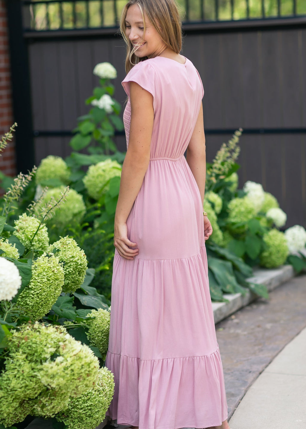 Crochet Bodice Tiered Maxi Dress