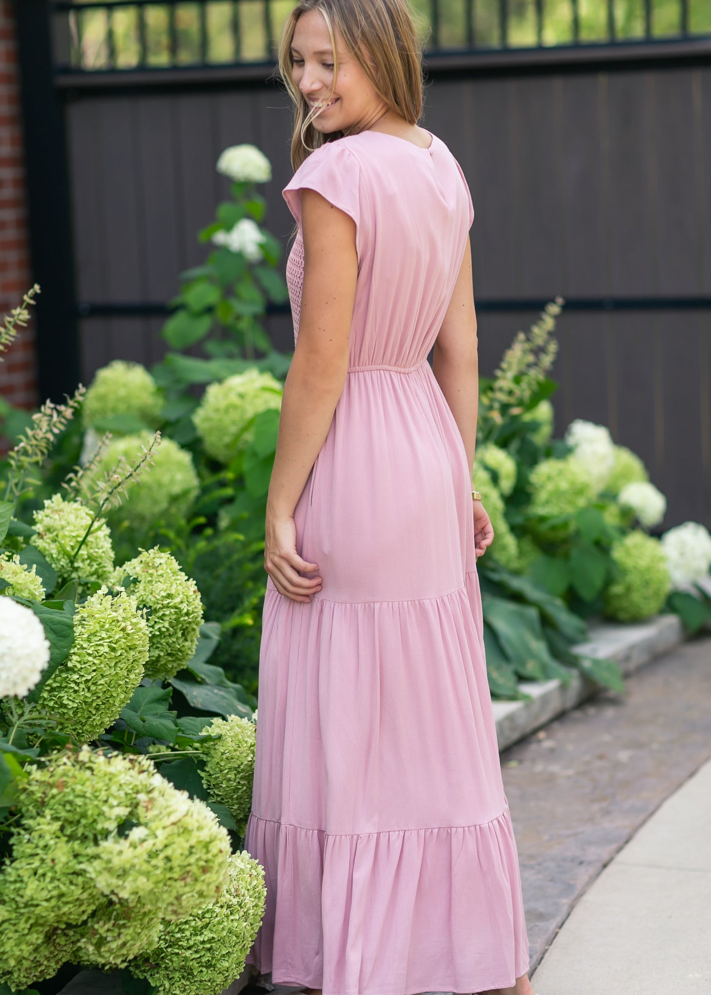 Crochet Bodice Tiered Maxi Dress